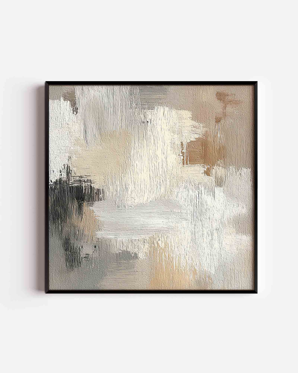 Abstracte beige en grijze – abstracte textuur vierkante poster als wanddecoratie