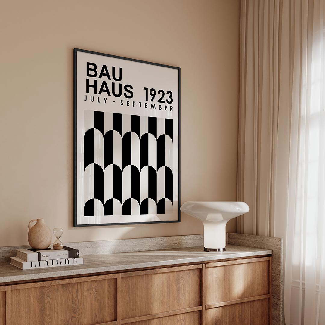 – geometrische Bauhaus poster in staand formaat