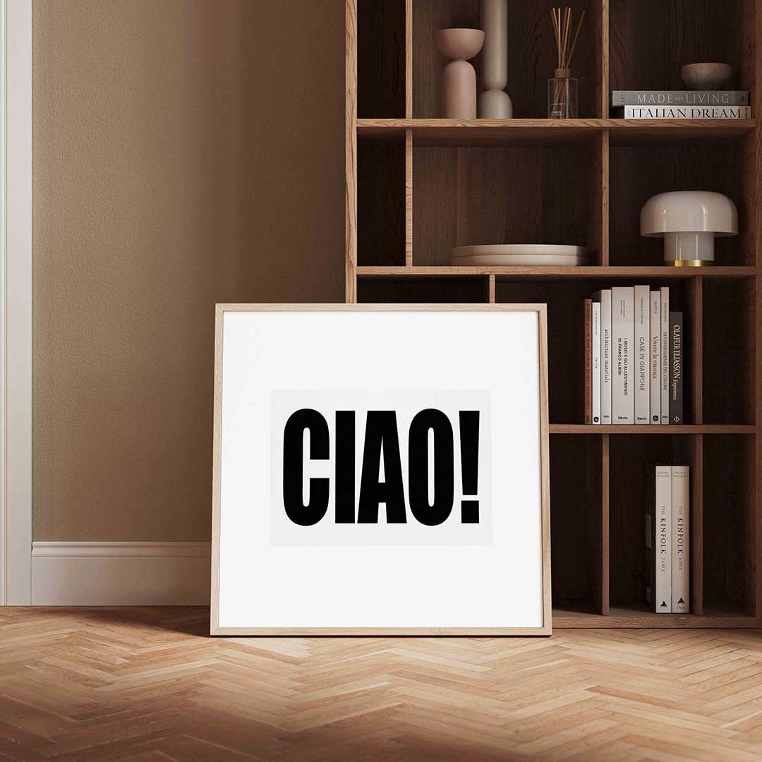 Ciao – kleurrijke vierkante wanddecoratie van WallArtistic