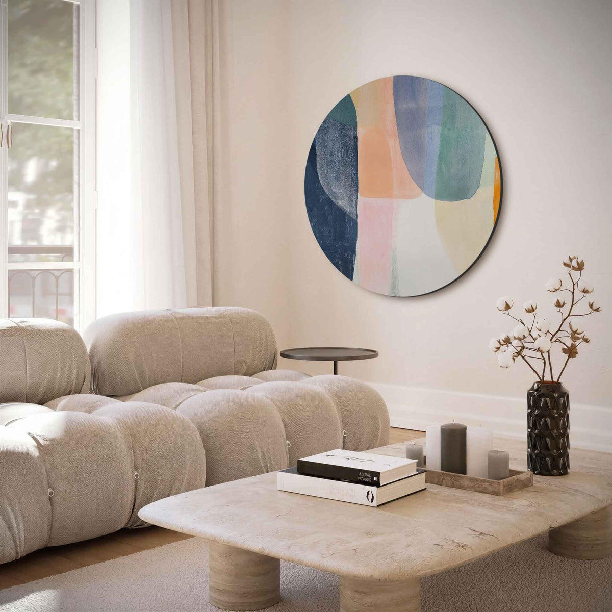 Abstracte vormen – moderne abstracte muurcirkel voor aan de muur