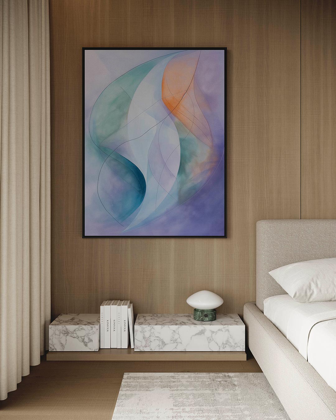 Vloeiende lijnen – staand wanddecoratie kunstwerk
