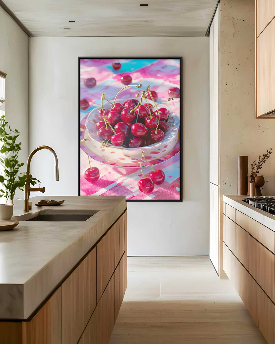 Verrukkelijke Kersen in Stilleven – staand kunstwerk voor modern interieur