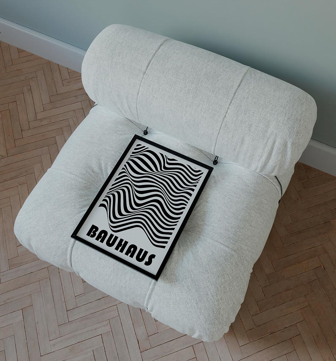 – staande Bauhaus poster voor aan de muur