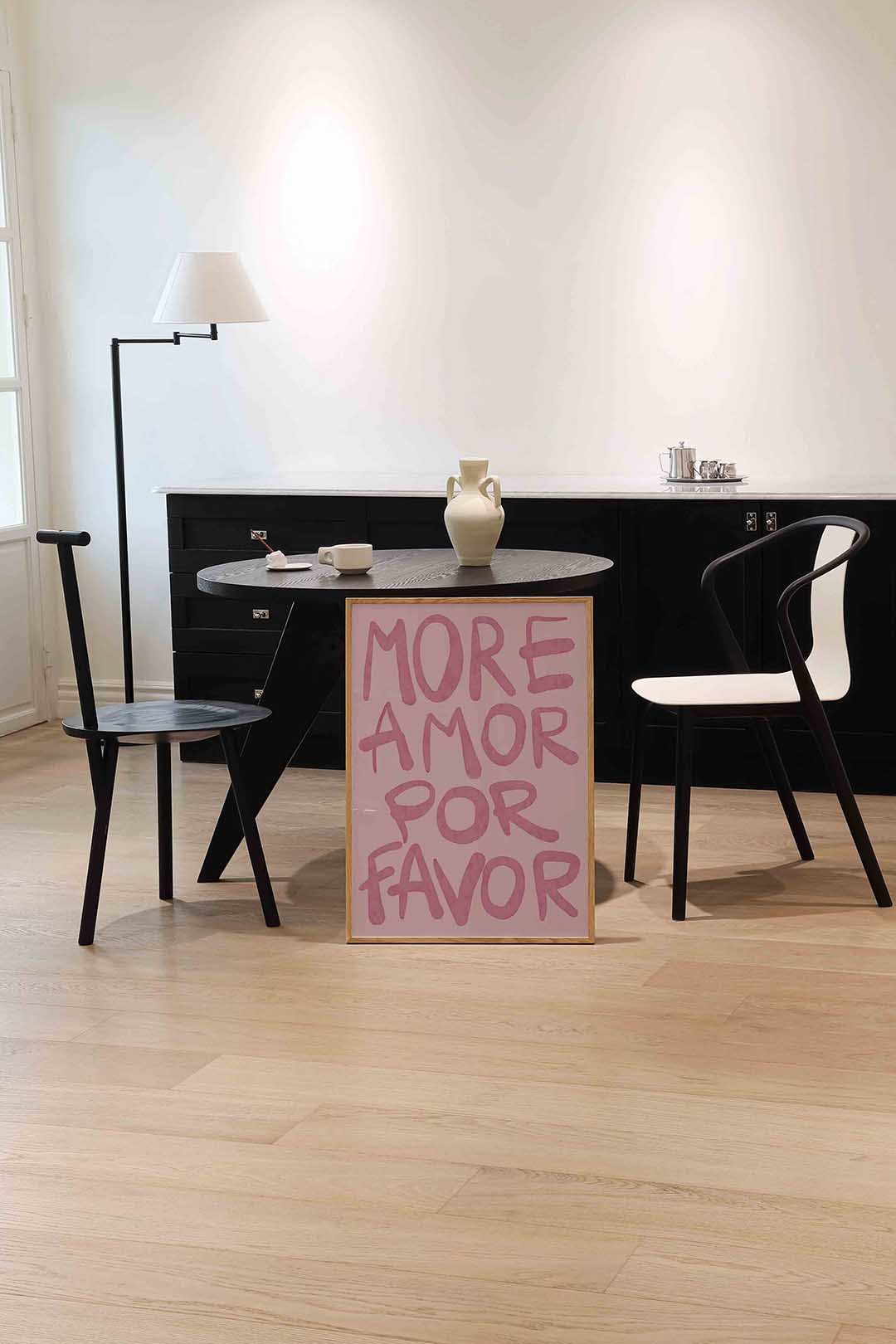 More amor por favor – abstracte wandkunst als portret poster