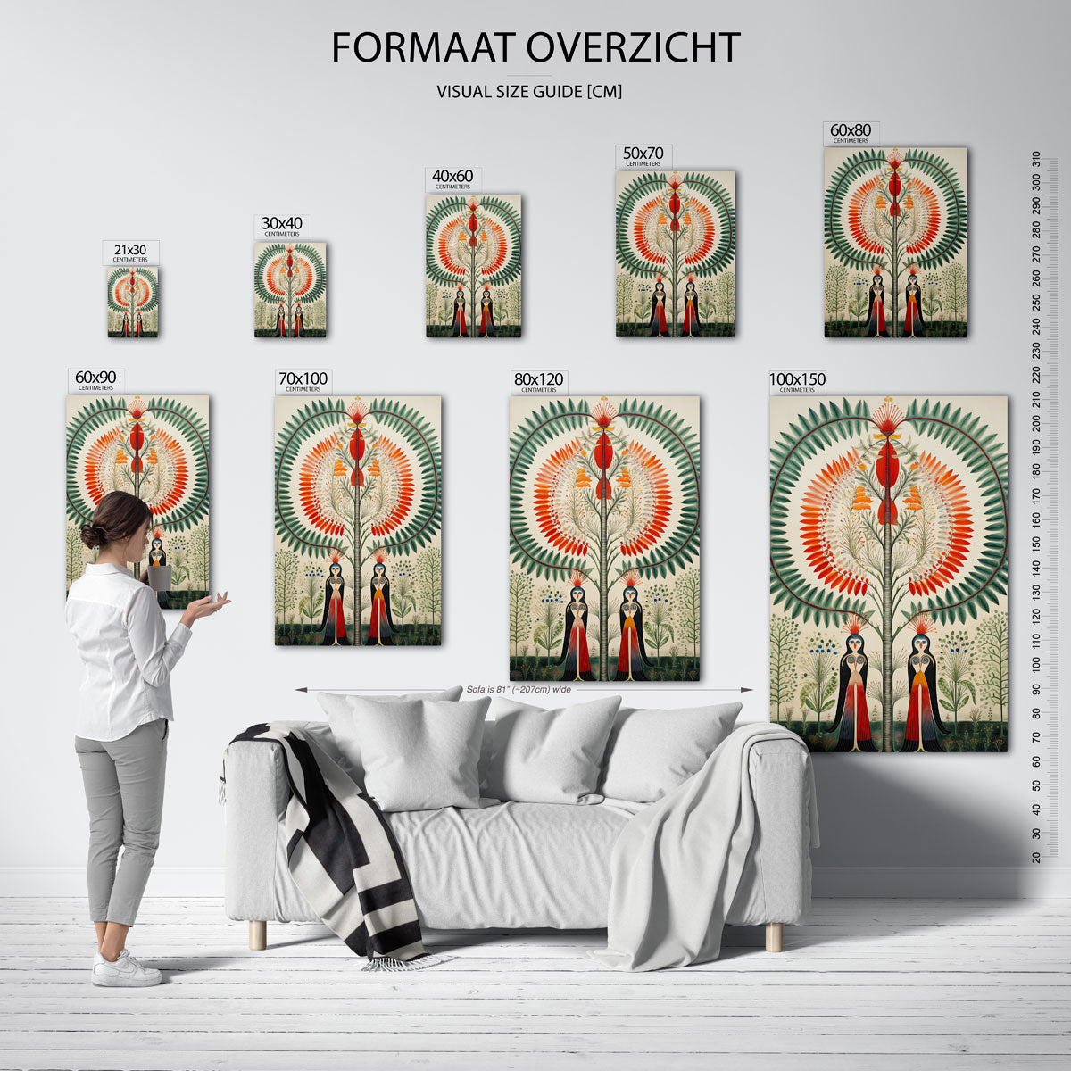 Symmetrische natuurfiguren – staande muurposter met surrealistische uitstraling