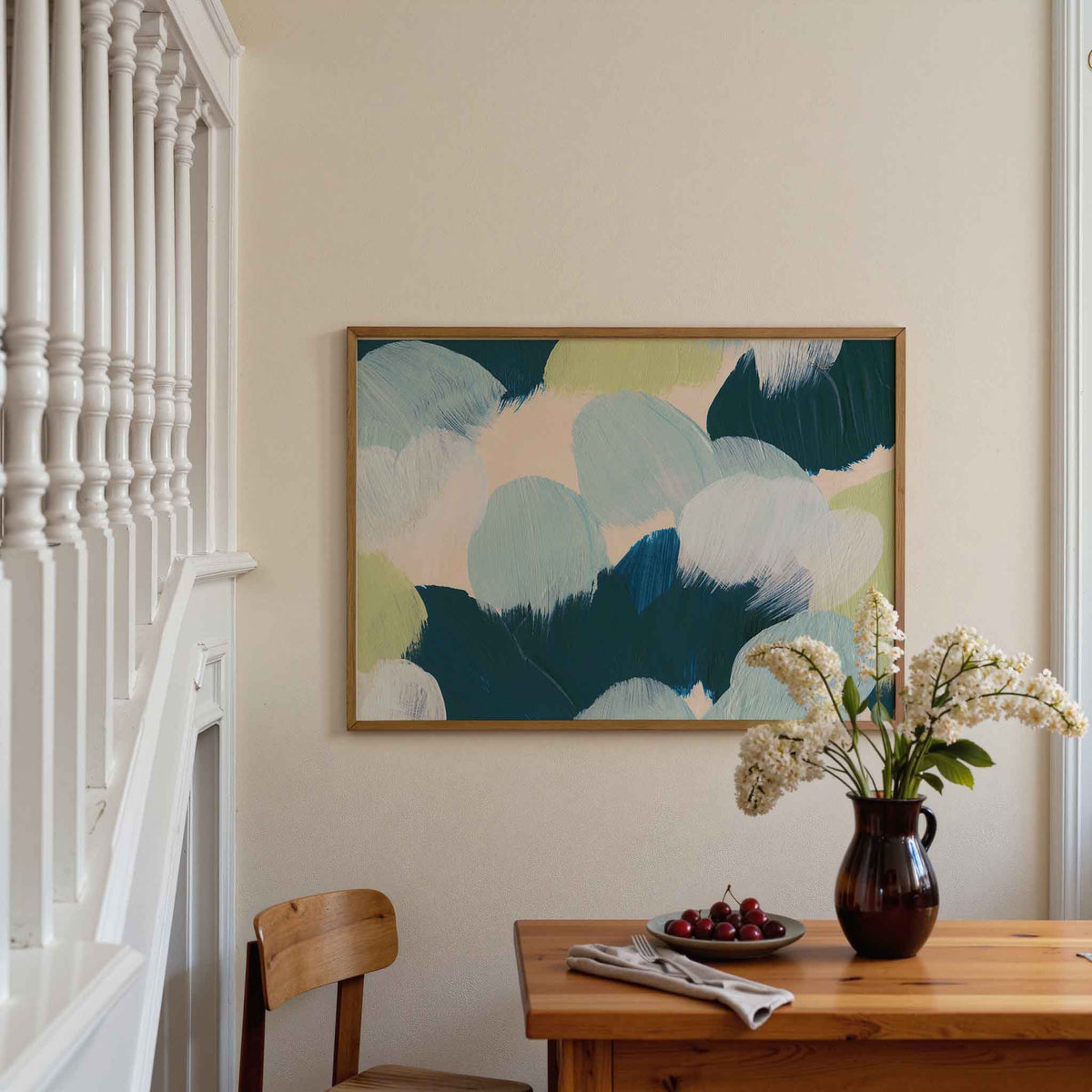 Abstracte vormen – artistieke poster in liggend formaat