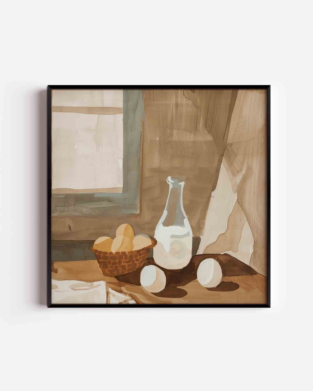 Stilleven met eieren – design vierkante poster als wanddecoratie