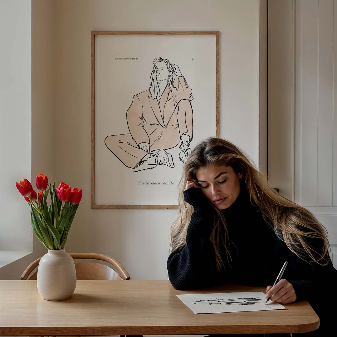 The Modern Female – staande vrouwelijke wanddecoratie van WallArtistic