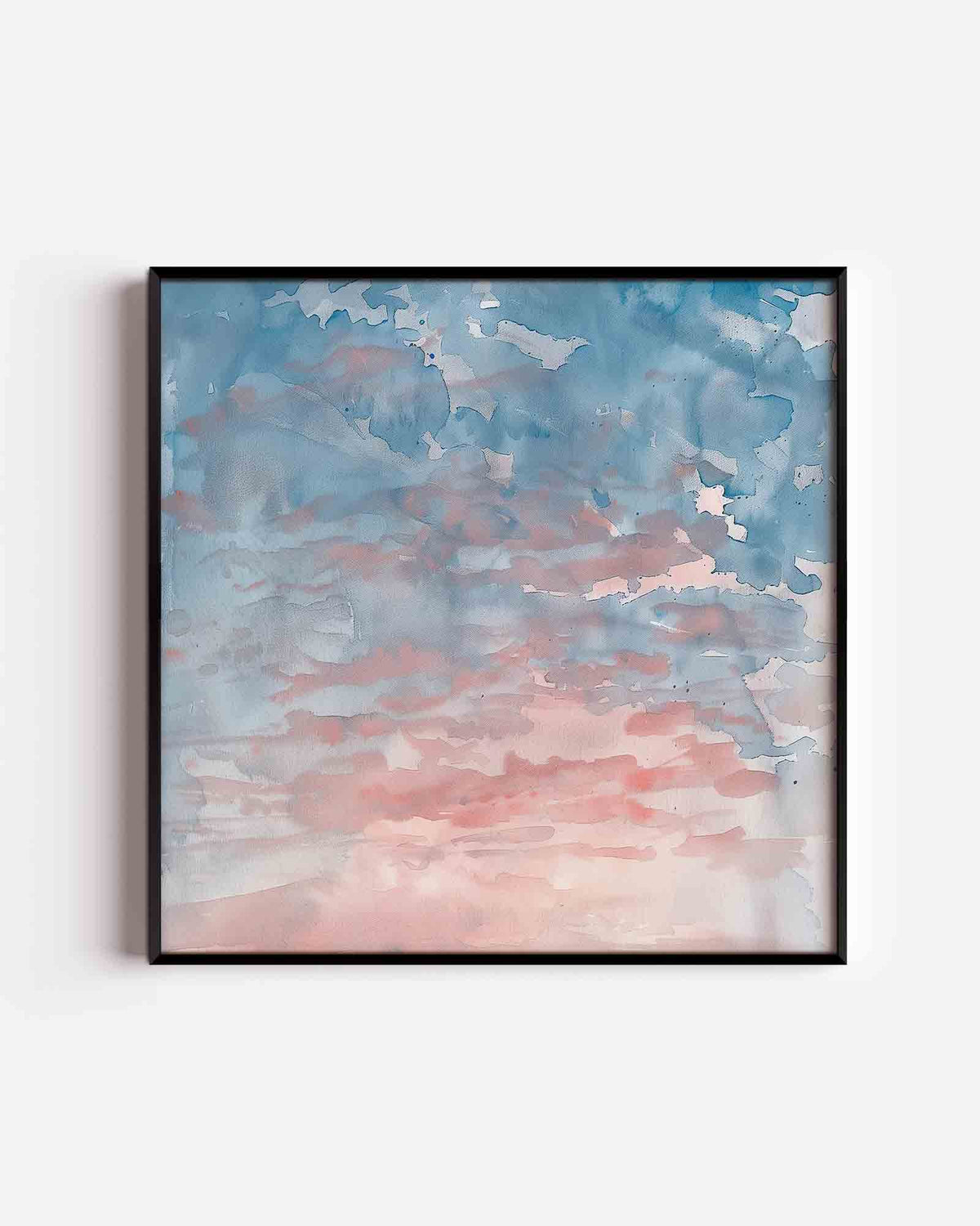 Blauwe en roze lucht – vierkante poster met kleur en vormen als wanddecoratie
