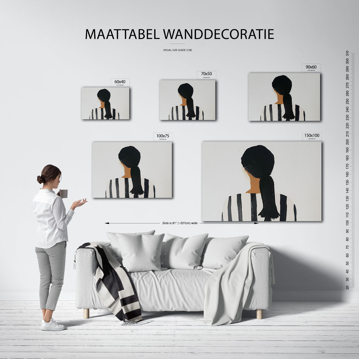 Abstract – moderne liggende wanddecoratie