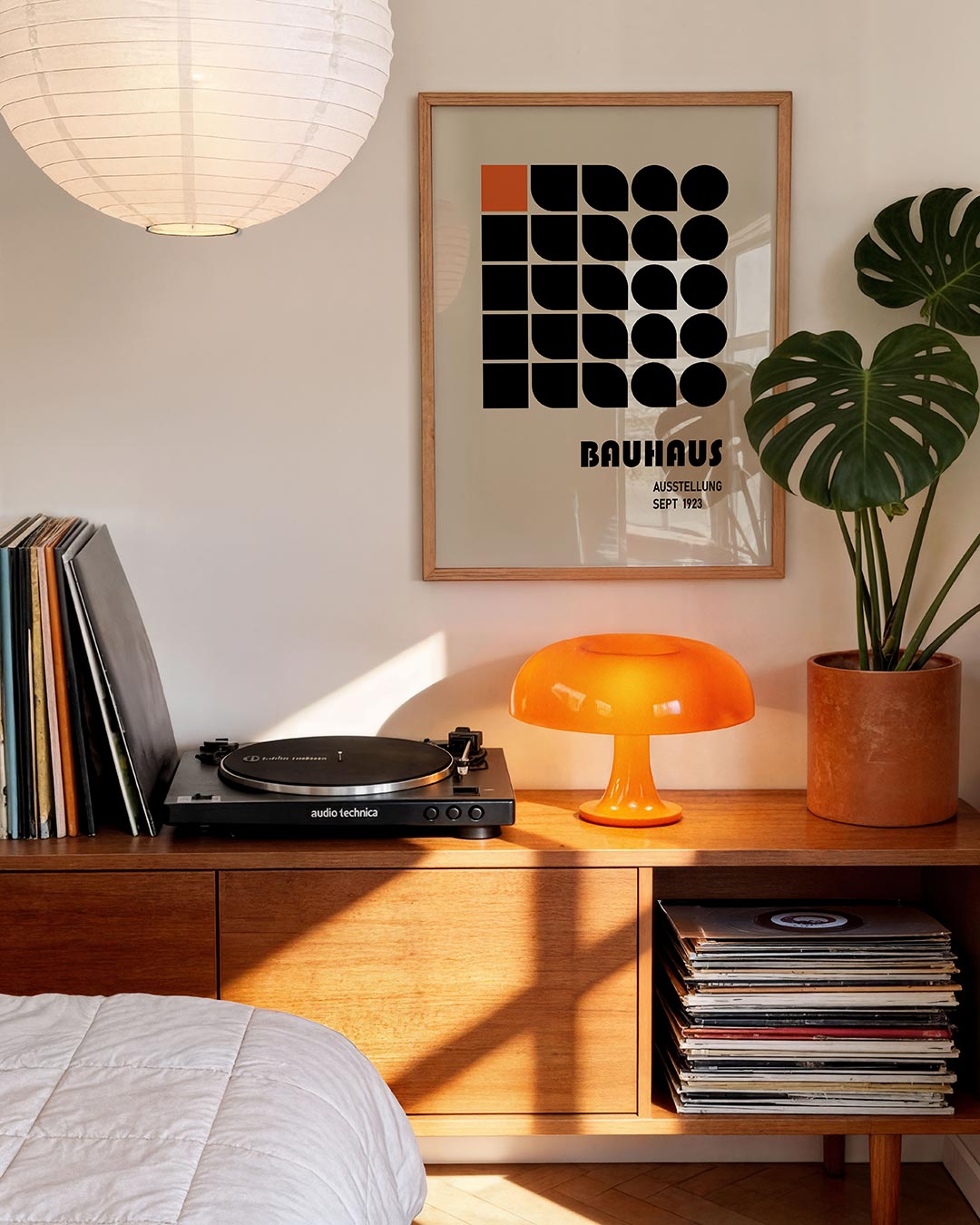Vormritme en kleur – moderne Bauhaus wandkunst als poster