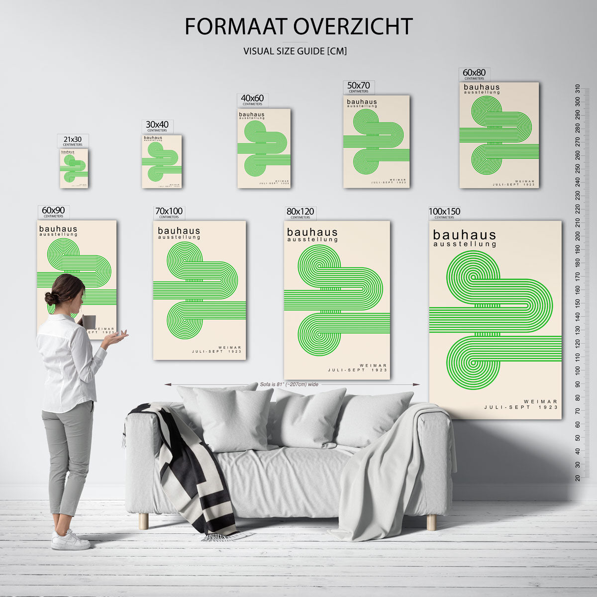 Lijnen en vormen – geometrische poster in Bauhaus-stijl van WallArtistic