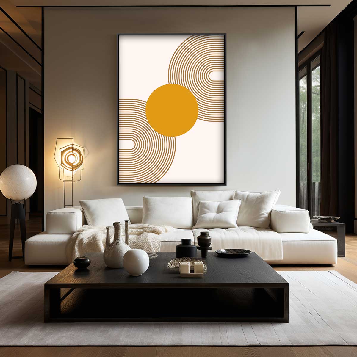 Retro Cirkelpatroon – staand kunstwerk voor modern interieur