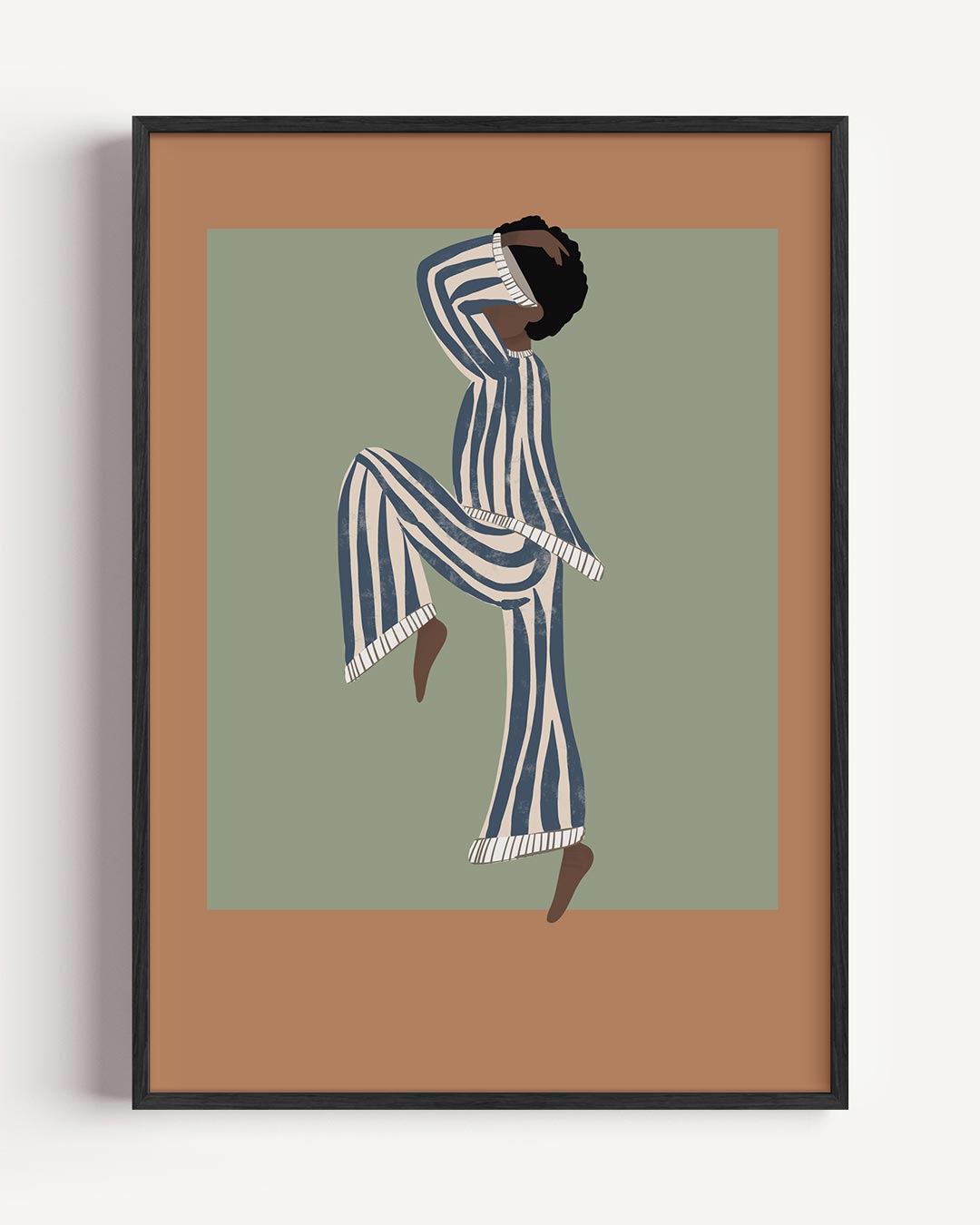 Relaxed in Strepen – moderne portret poster als wanddecoratie