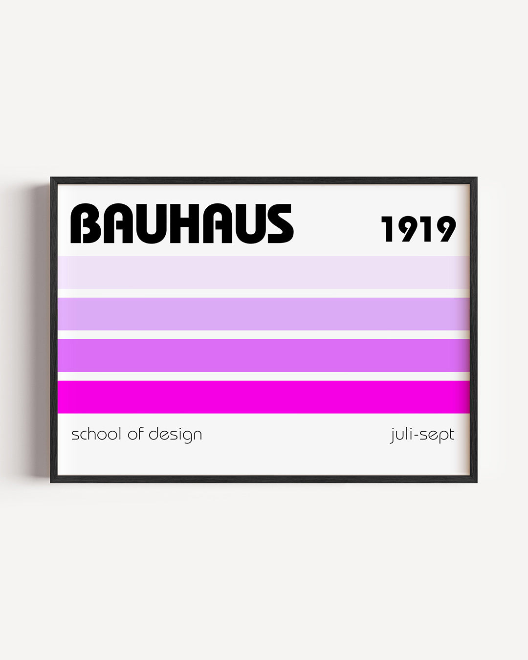 Lijnen en kleurvlakken – liggende Bauhaus poster als wanddecoratie