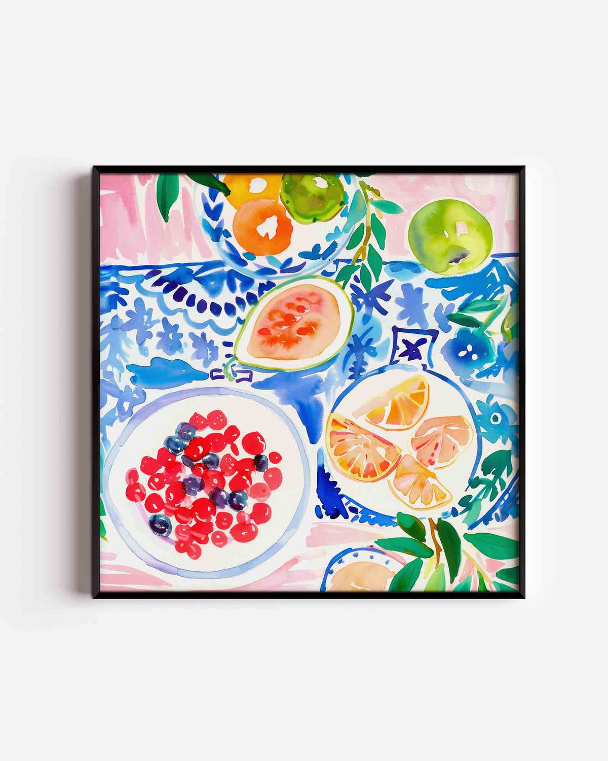 Fruit en patronen – kleurrijke illustratie poster als wanddecoratie