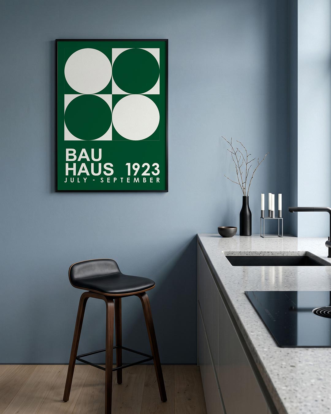 – geometrische Bauhaus poster in staand formaat