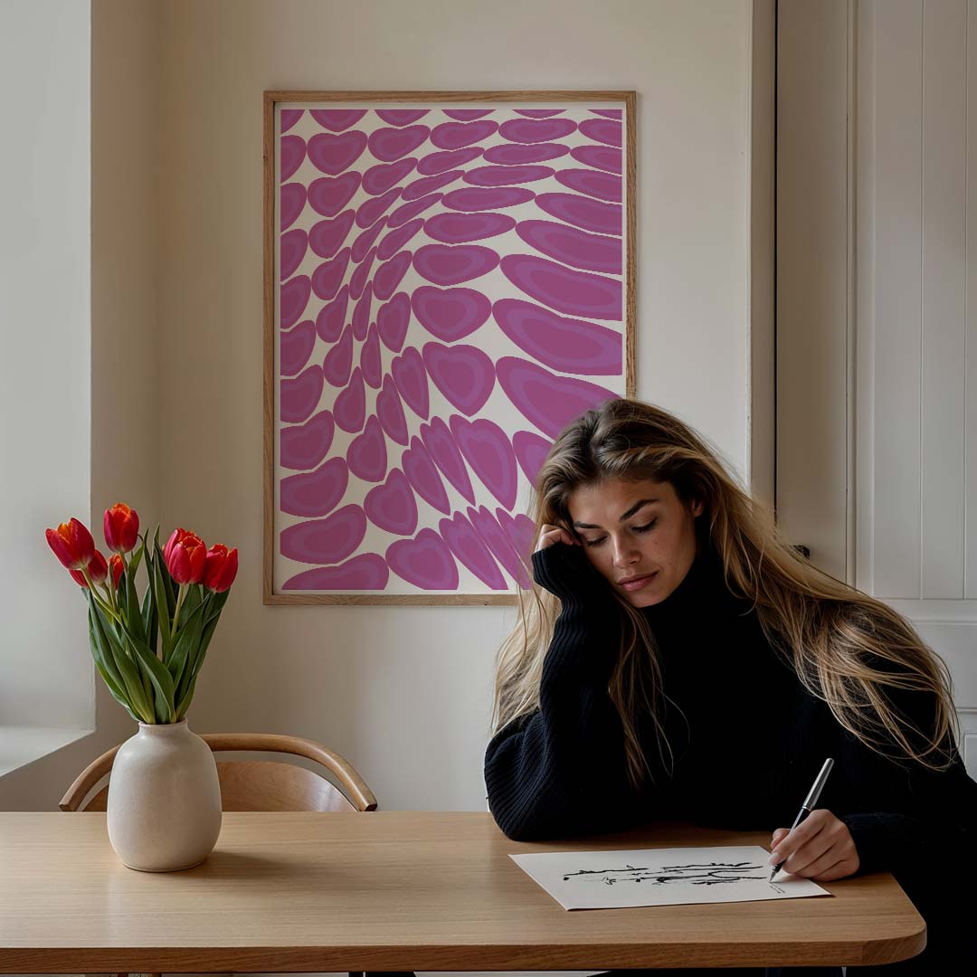 Liefdesgolf – staande muurposter voor een modern interieur