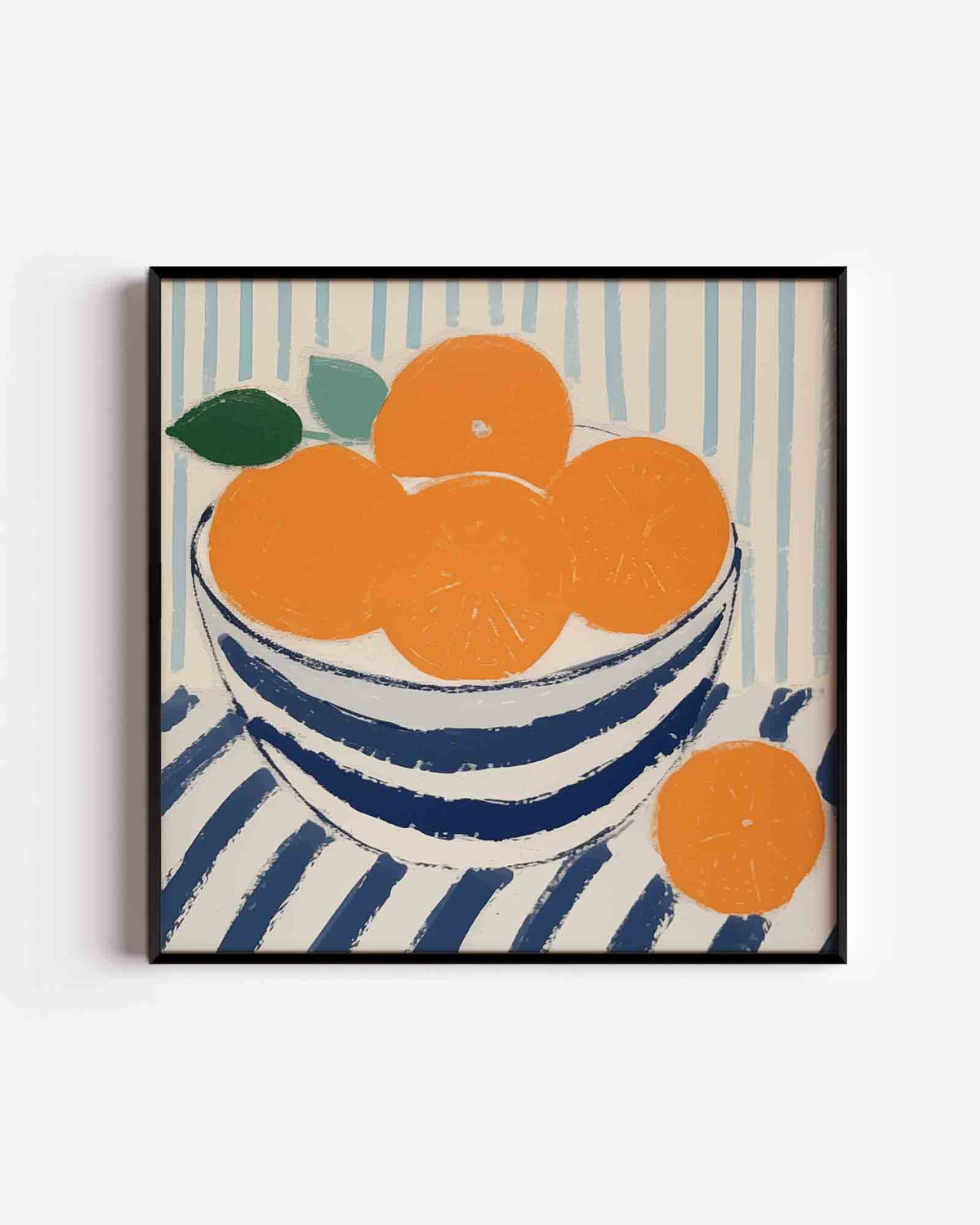 Mand met sinaasappels – keuken vierkante poster als wanddecoratie