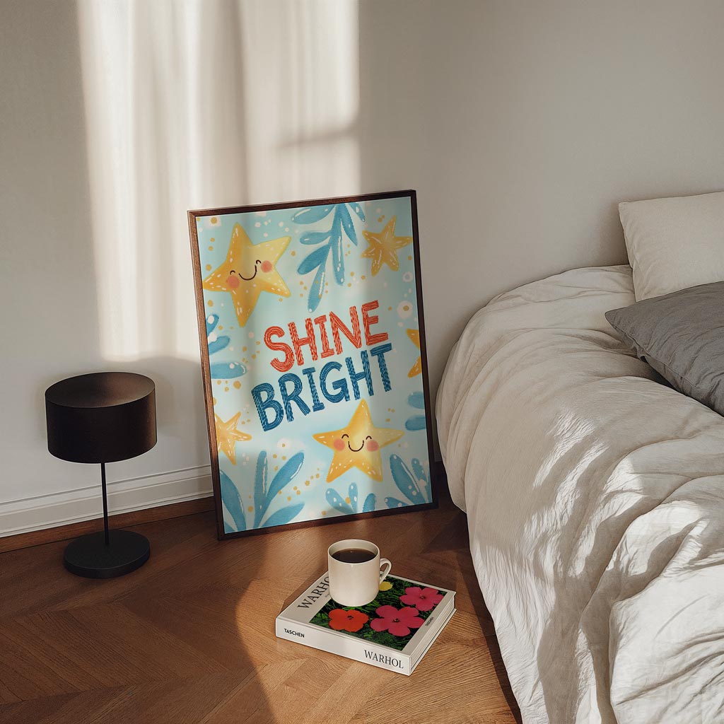 Shine Bright Sterrenposter – kinderposter in staand formaat