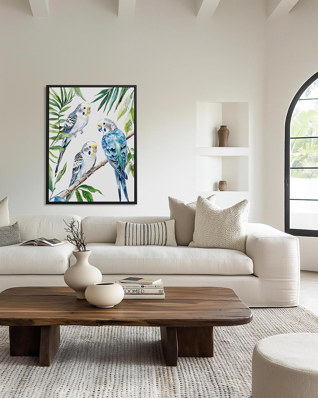Vogels en bladeren – staand wanddecoratie kunstwerk