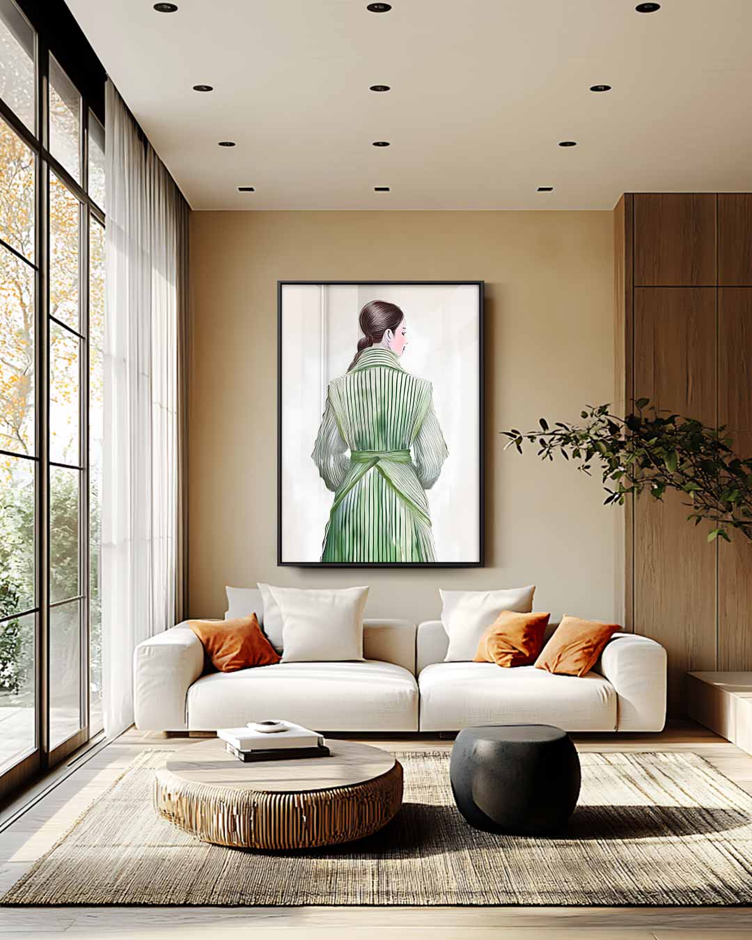 Elegant in Groen – staand kunstwerk voor modern interieur