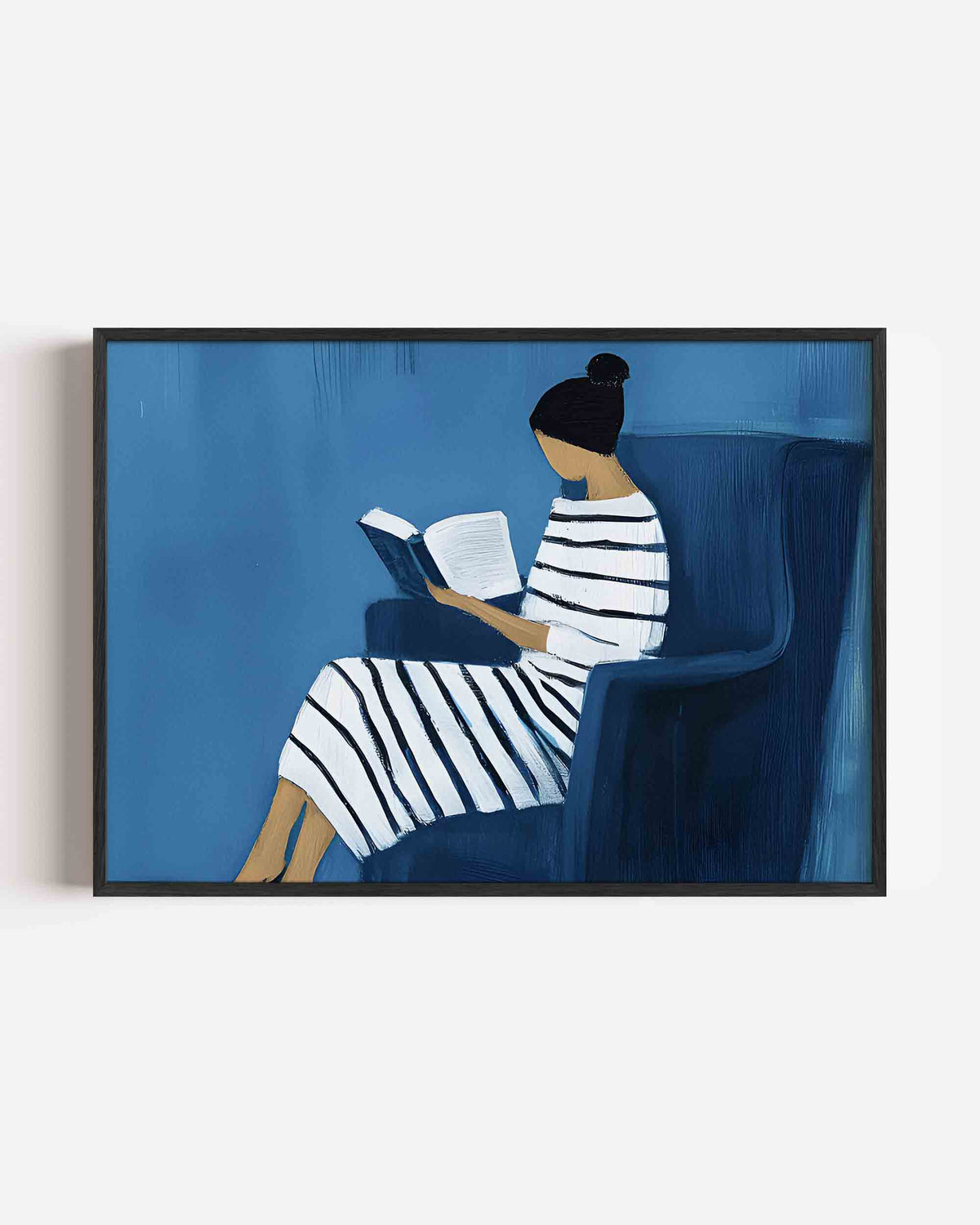 Lezende vrouw – hedendaagse illustratie poster in landscape formaat
