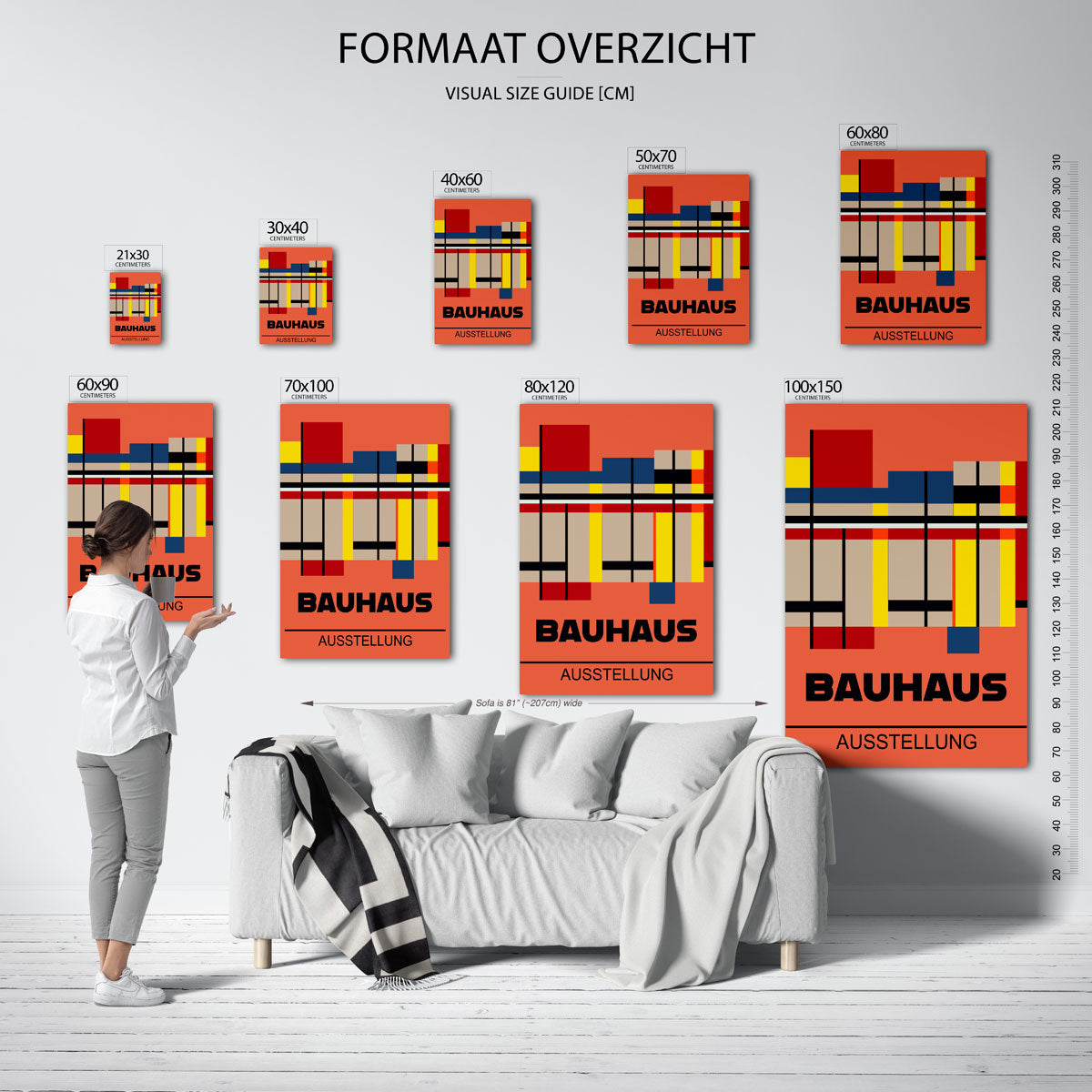 Vorm en kleur – Bauhaus poster als geometrische wanddecoratie