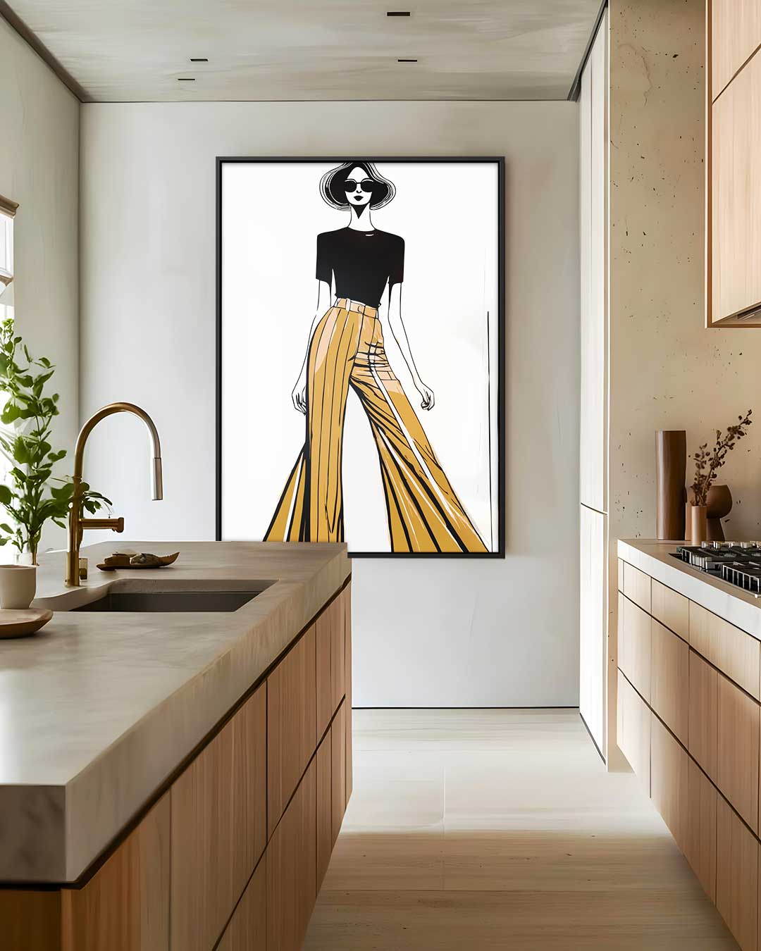 Elegante Mode-Illustratie – modern portret kunstwerk van WallArtistic
