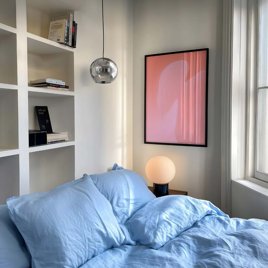 Dromerige Roze Abstracte – staande kleurrijke abstracte wanddecoratie van WallArtistic