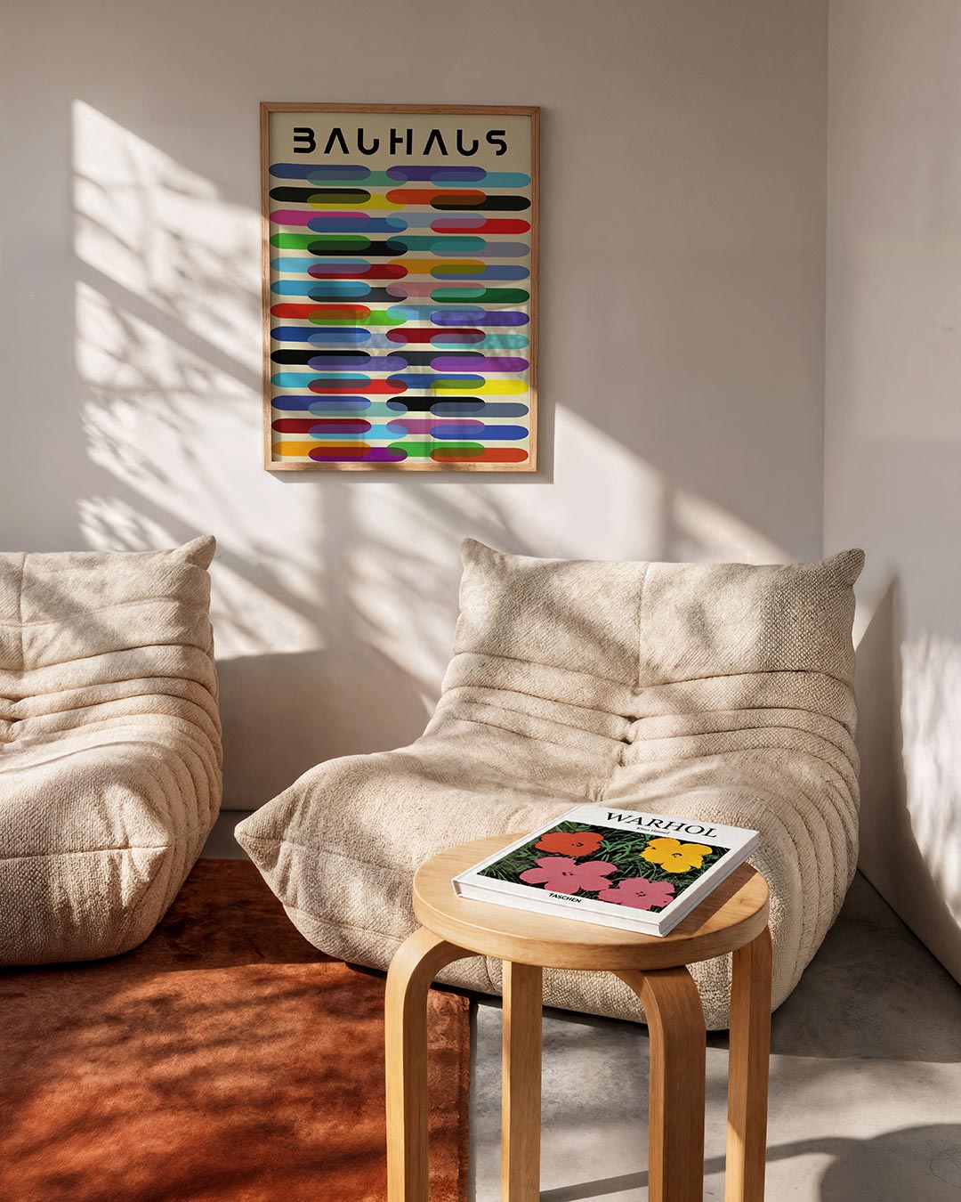 Vorm en kleurvlakken – geometrische Bauhaus poster in staand formaat