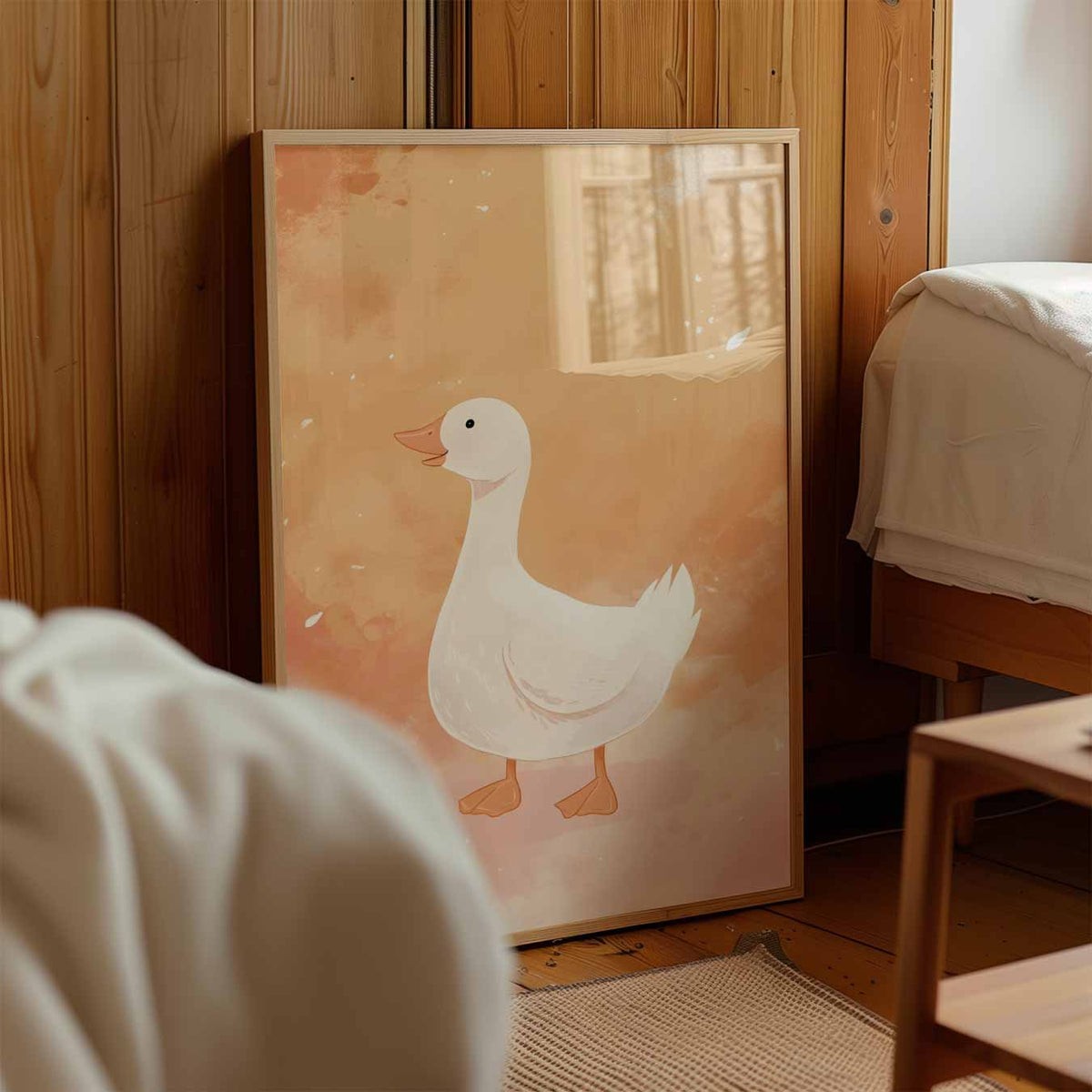Vrolijke Gans Kunstposter – staande muurposter voor de kinderkamer