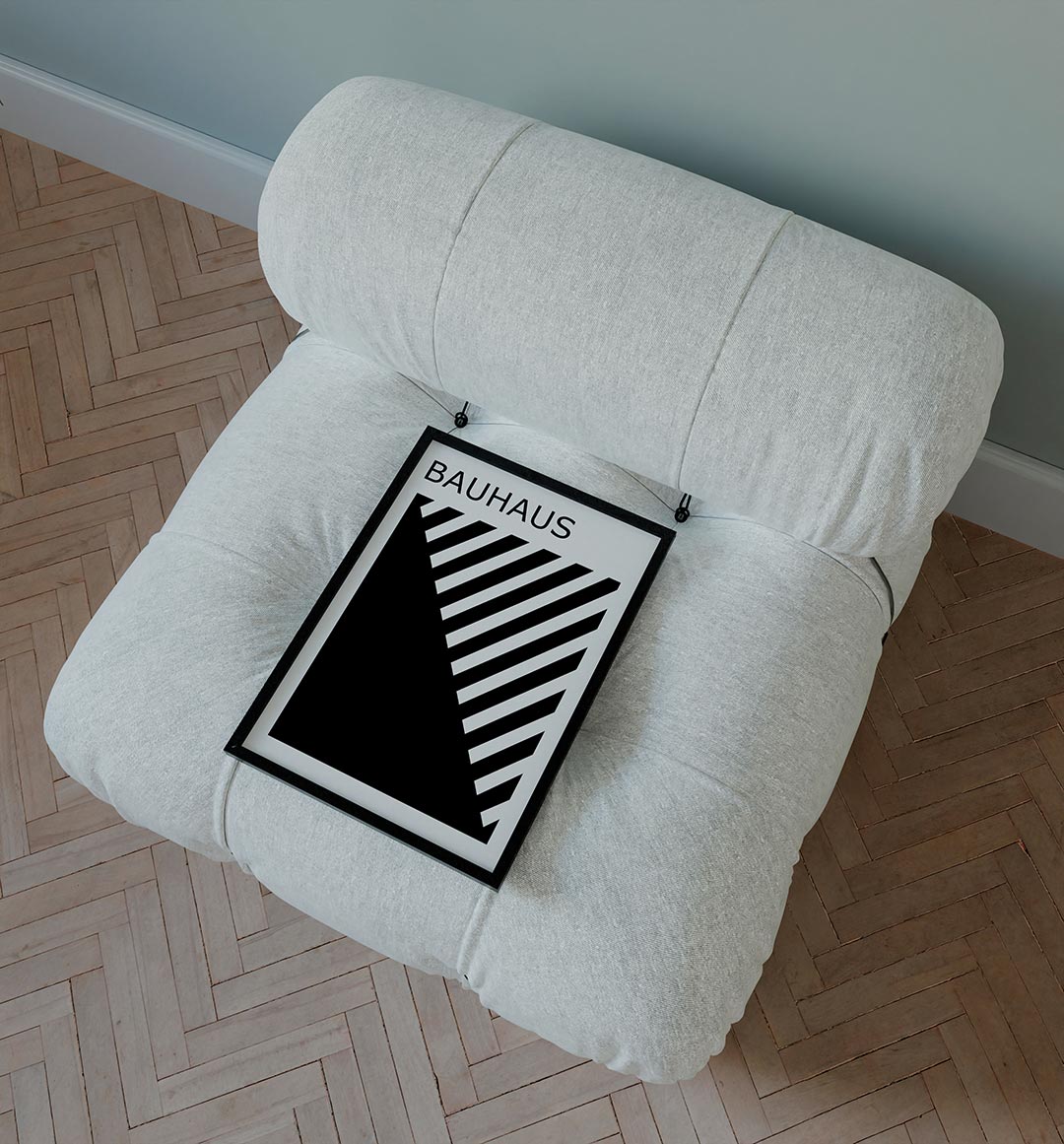 – staande Bauhaus poster voor aan de muur