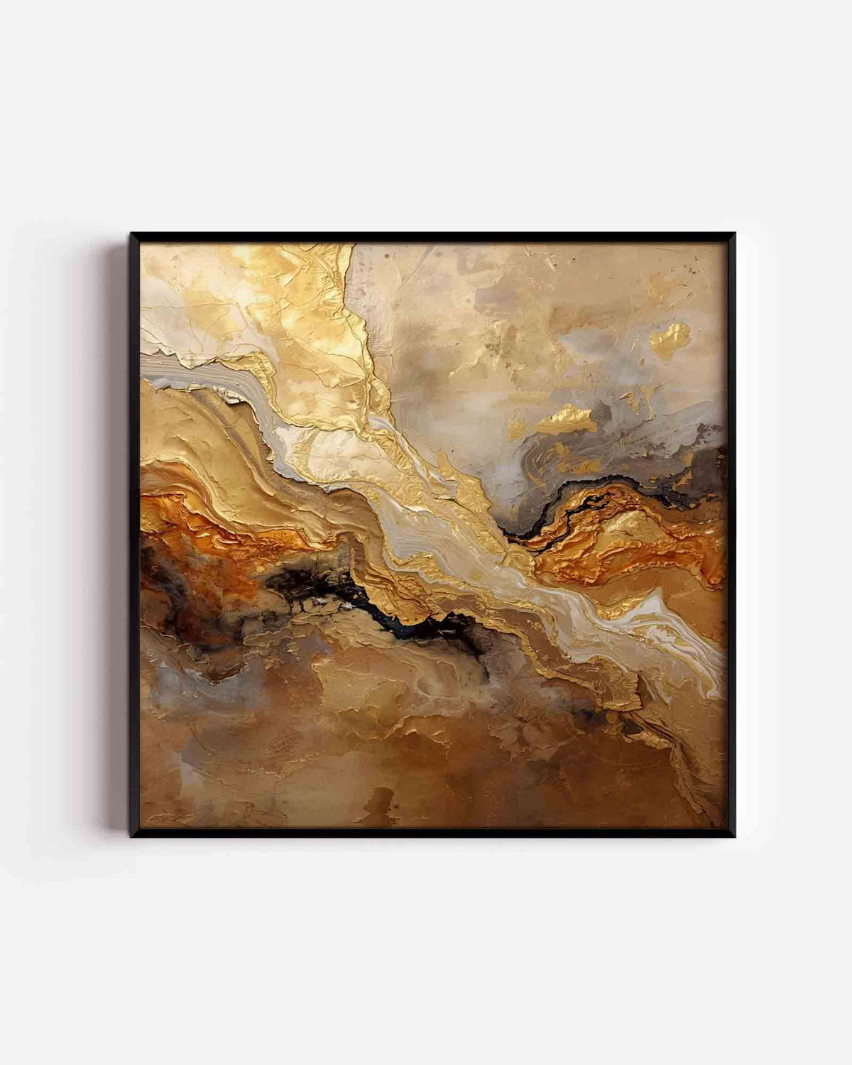 Gouden abstracte vormen – abstracte textuur vierkante poster als wanddecoratie