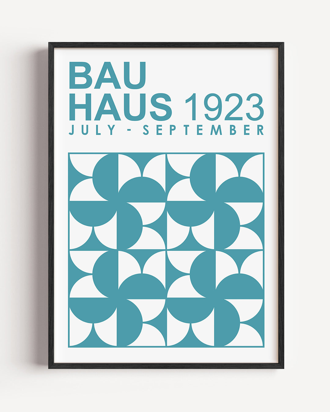 Vormritme en kleur – staande Bauhaus poster als wanddecoratie