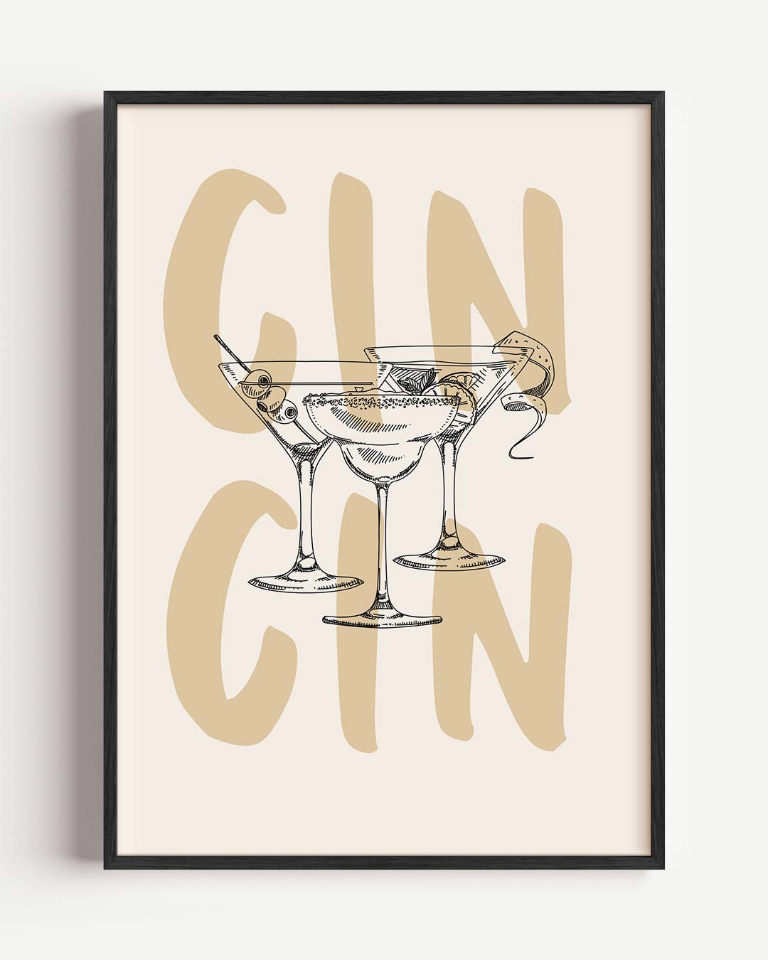 Gin Cocktails – Popart en Streetart portret poster als wanddecoratie