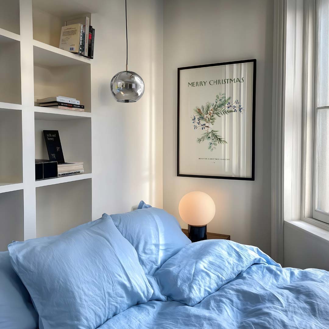 Merry Christmas Botanical Krans – kerstposter in staand formaat