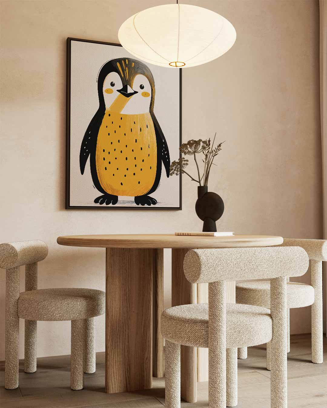 Vrolijke Pinguïn Illustratie – staand kunstwerk voor modern interieur