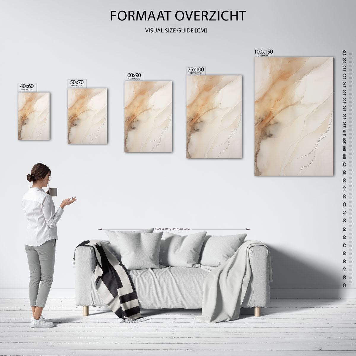Organische vormen – staand wanddecoratie kunstwerk
