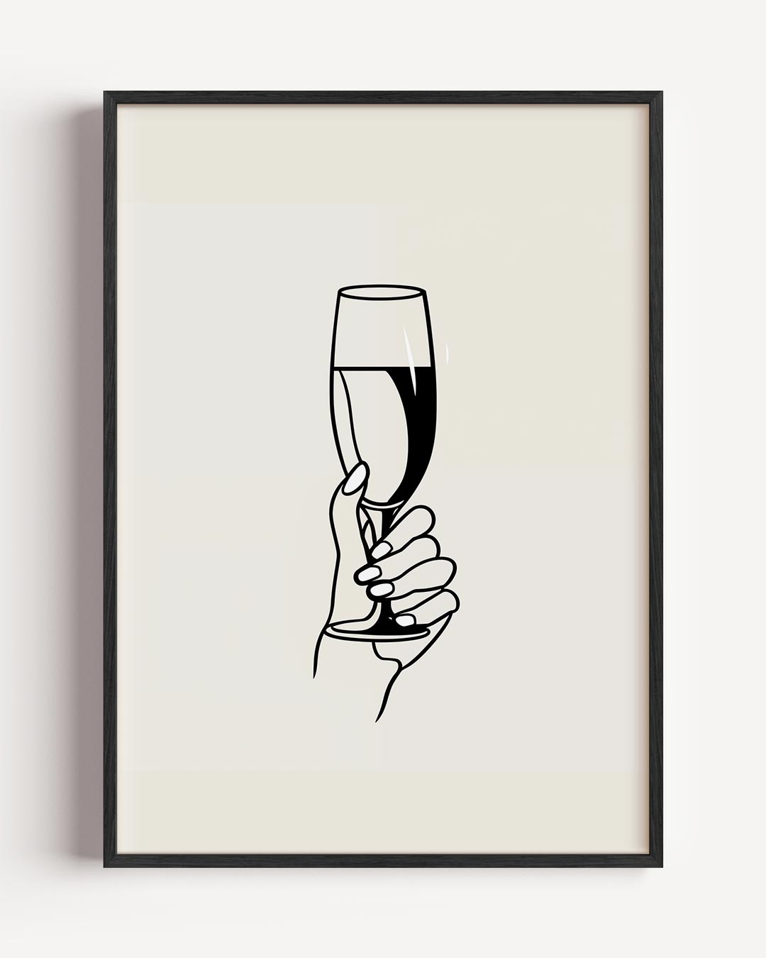 Elegante Champagne Illustratie – kerst portret poster als wanddecoratie