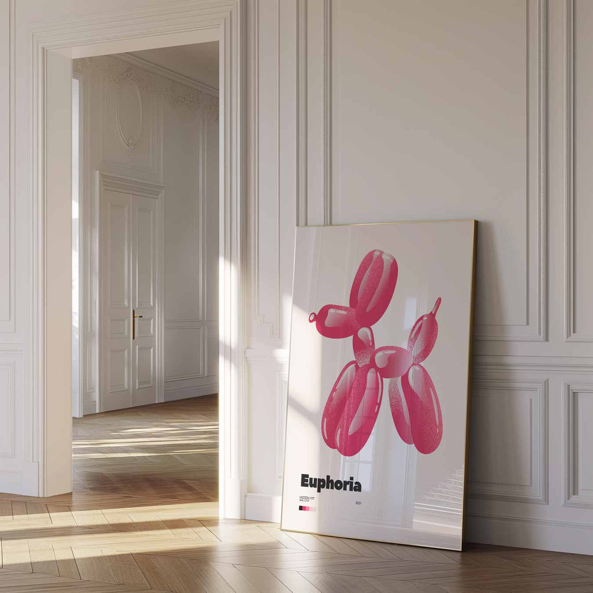 Balloon Hondje – urban poster in staand formaat