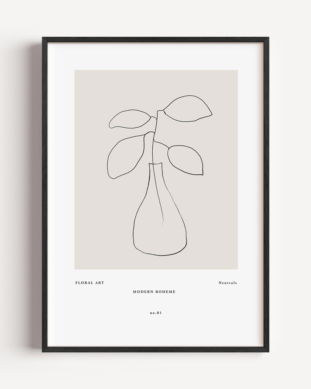 Moderne Boho Bloemlijn – boheme portret poster als wanddecoratie