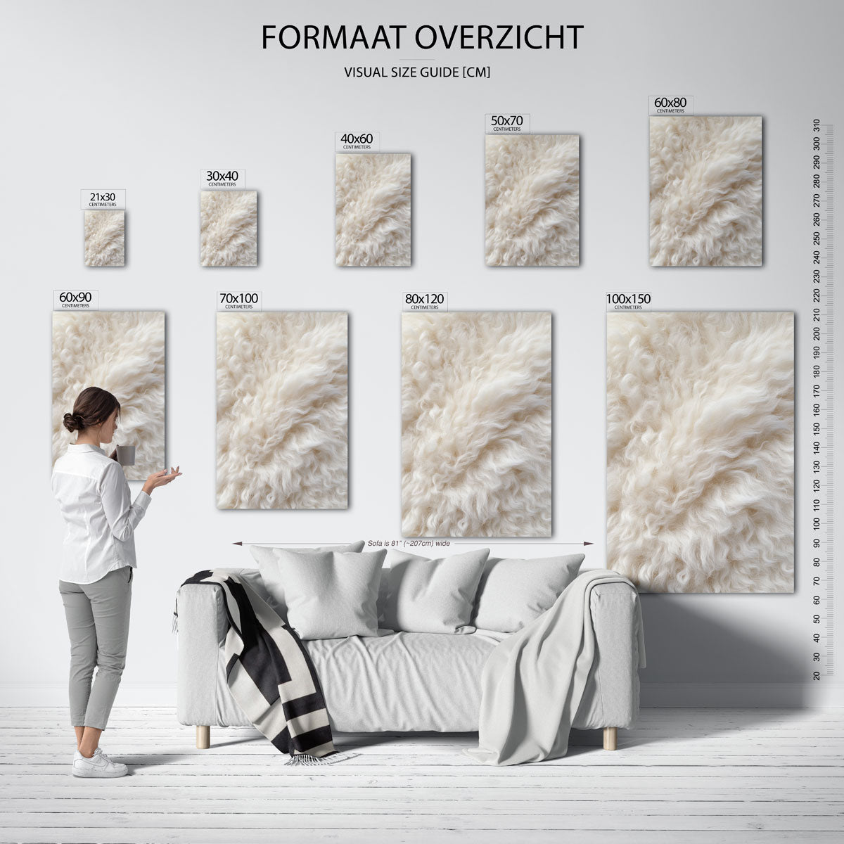 Wollige textuur – staande muurposter met safari thema