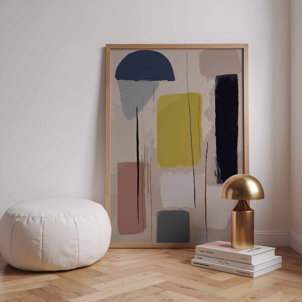 Abstract Elegance – staande kleurrijke abstracte wanddecoratie van WallArtistic