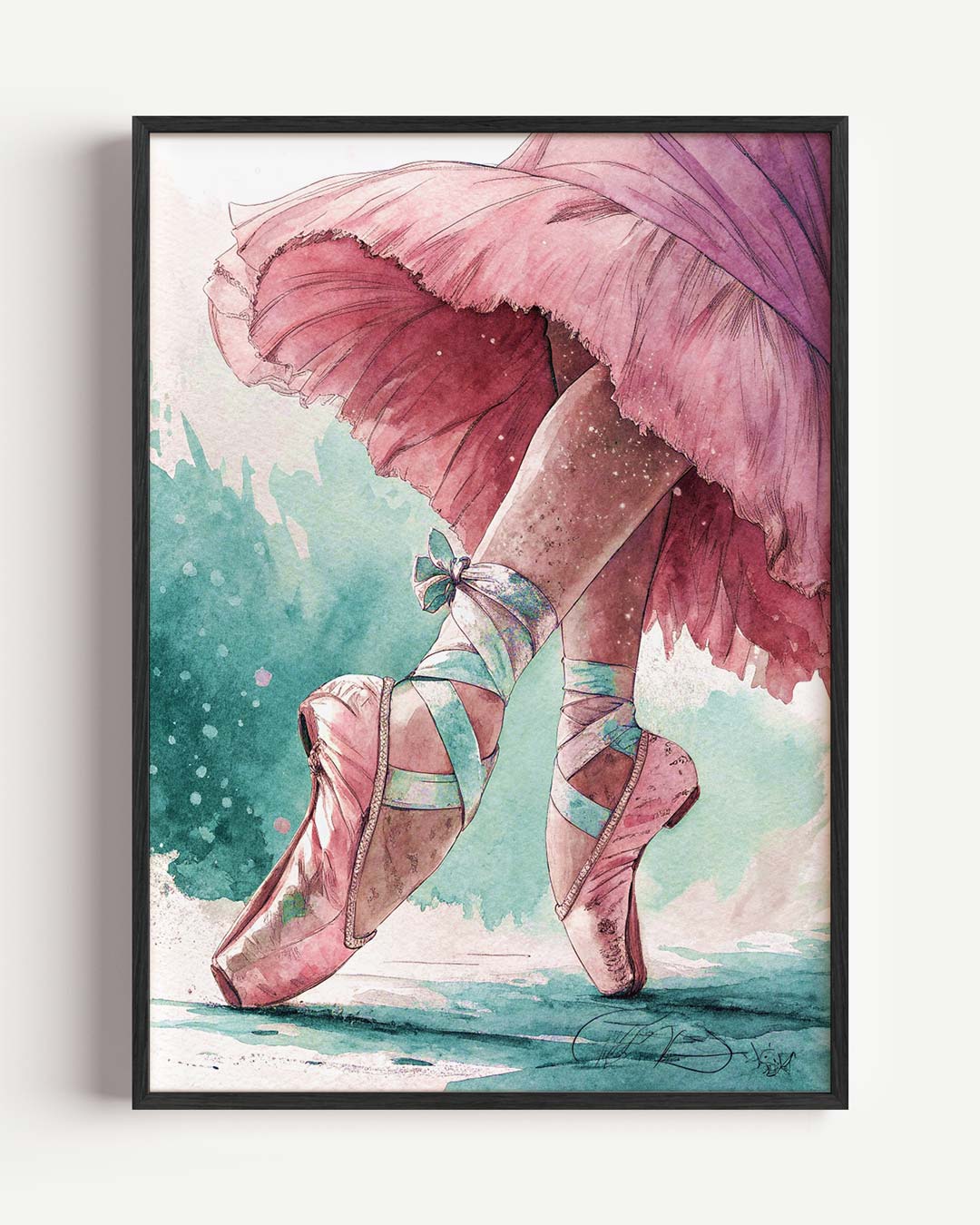 Elegant Ballet Moment – paas portret poster als wanddecoratie