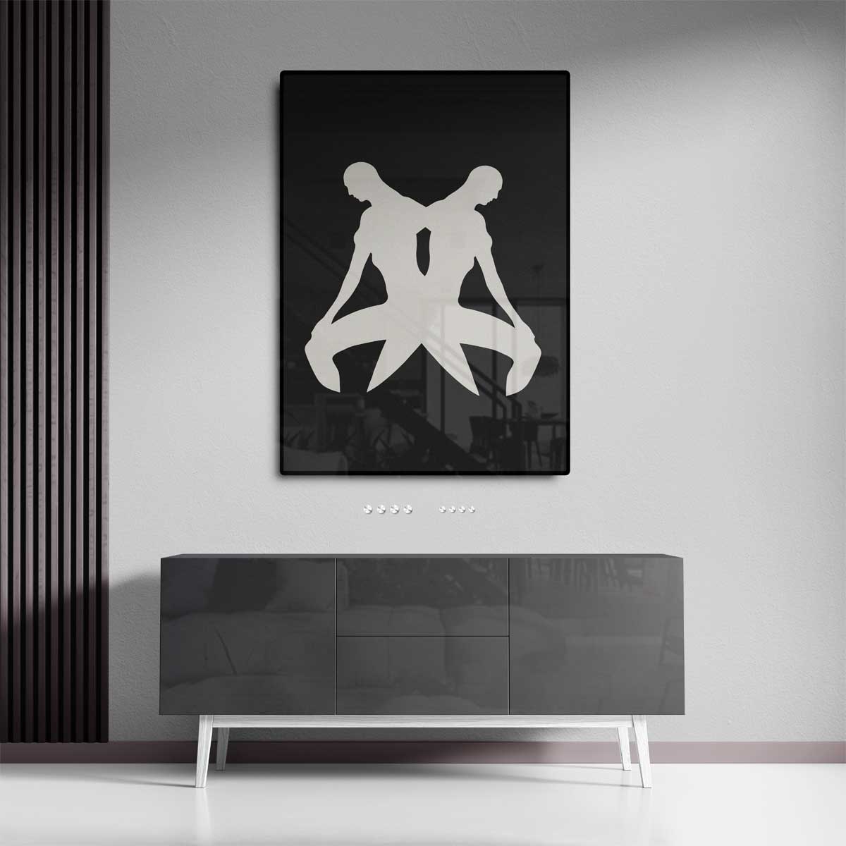 Reflectie in Beweging – staand kunstwerk voor modern interieur