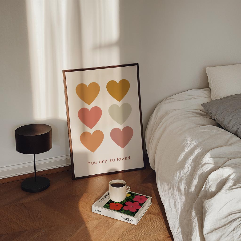 Liefdevolle Hartjes – staande kinderkamer wanddecoratie van WallArtistic