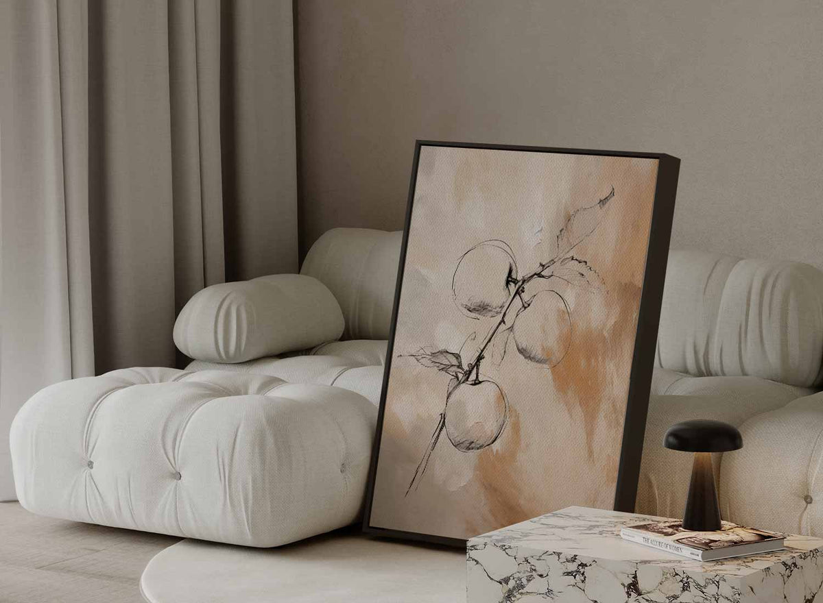 Elegante Appelstudie – staande wandkunst voor woonkamer of interieur