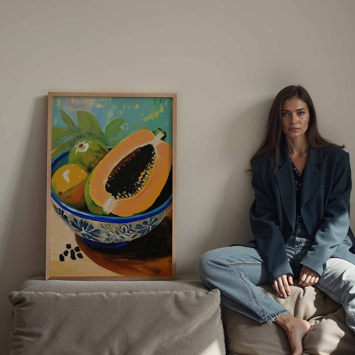 Tropisch Fruit Stilleven – staande keuken wanddecoratie van WallArtistic