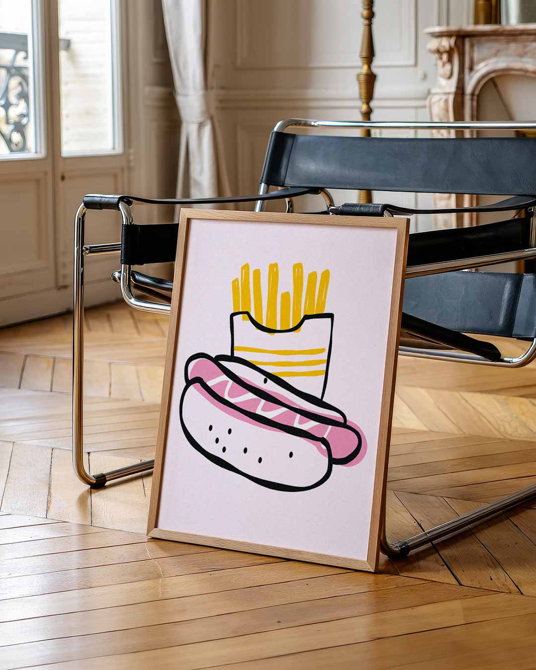 Speelse Fastfood – zomerse wandkunst als portret poster